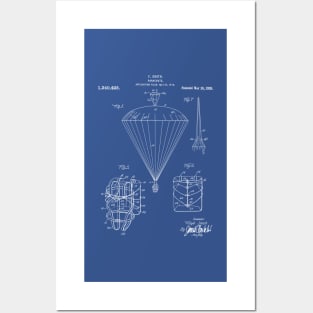 Parachute Patent - Sky Diving Art - Blueprint Posters and Art